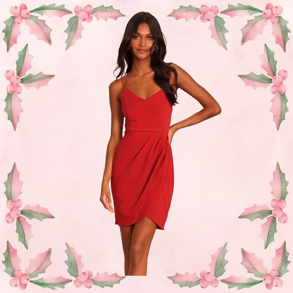 NWT Lulus “Forever Your Girl” Red Bodycon Dress, Size Medium ✨✨✨ - Picture 1 of 8